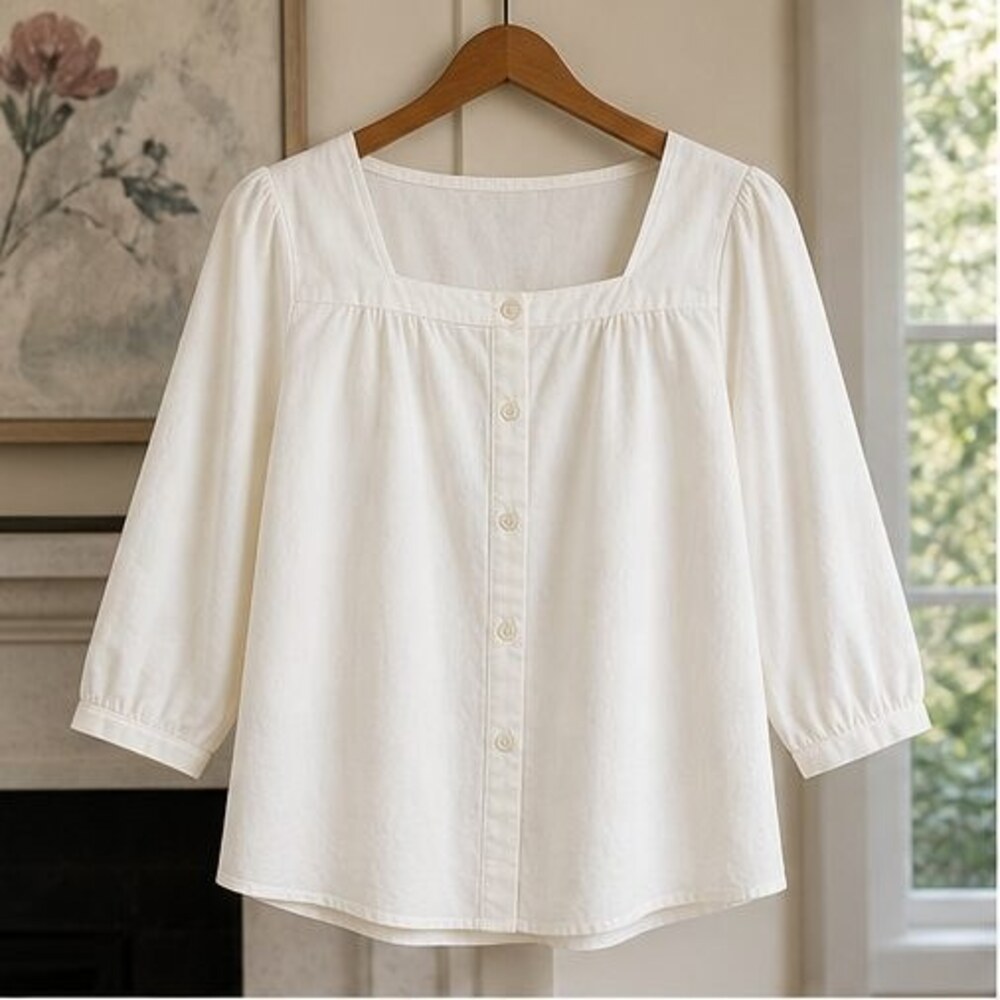 Ivory Pleated Blouse